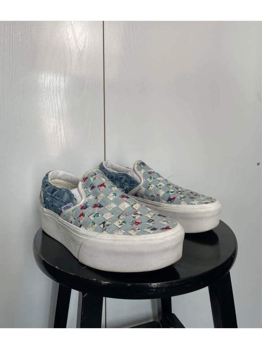 Vans Slip-On Stackform 'Woven Floral & Denim' Platform US9